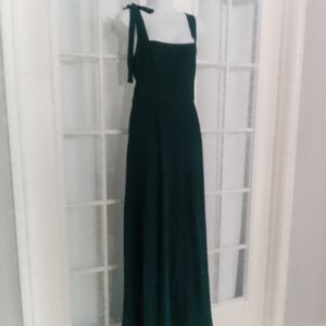 XL Lulus Satin Green Dress Maxi Gown